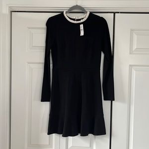 NEW: LOFT Black peplum dress with feminine white color